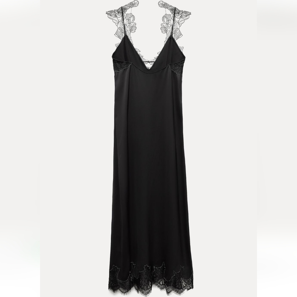 BNWT! ZARA LACE LINGERIE STYLE DRESS ZW COLLECTION $ 199 - Picture 5 of 7
